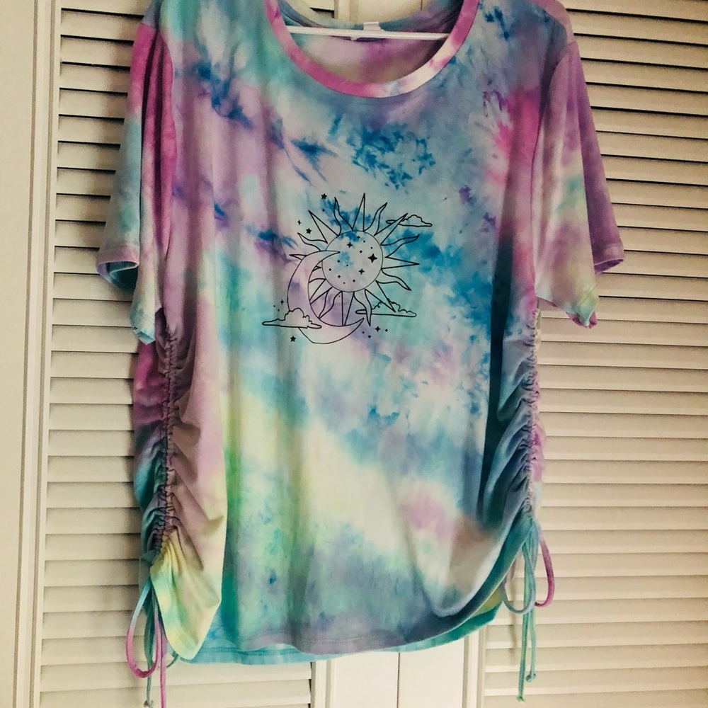 Tie-Dye Sun and Moon Women's Blouse